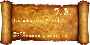 Tamaskovics Miklós névjegykártya