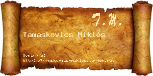 Tamaskovics Miklós névjegykártya