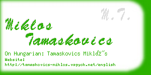 miklos tamaskovics business card